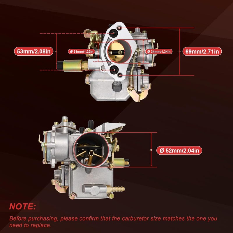 THUNDERMINGO 30/31 PICT-3 Carburetor for VW Beetle 113129029A Air Cooled Type 1 2 3 4 Bug Bus Gghia 1975-1982 Engine with Single Port 1500CC Manifold Automatic Choke Carb 027H117510E - Image 5